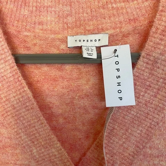 NWT Topshop Blush Knit V-Neck Vest in Pink - Picture 7 of 11